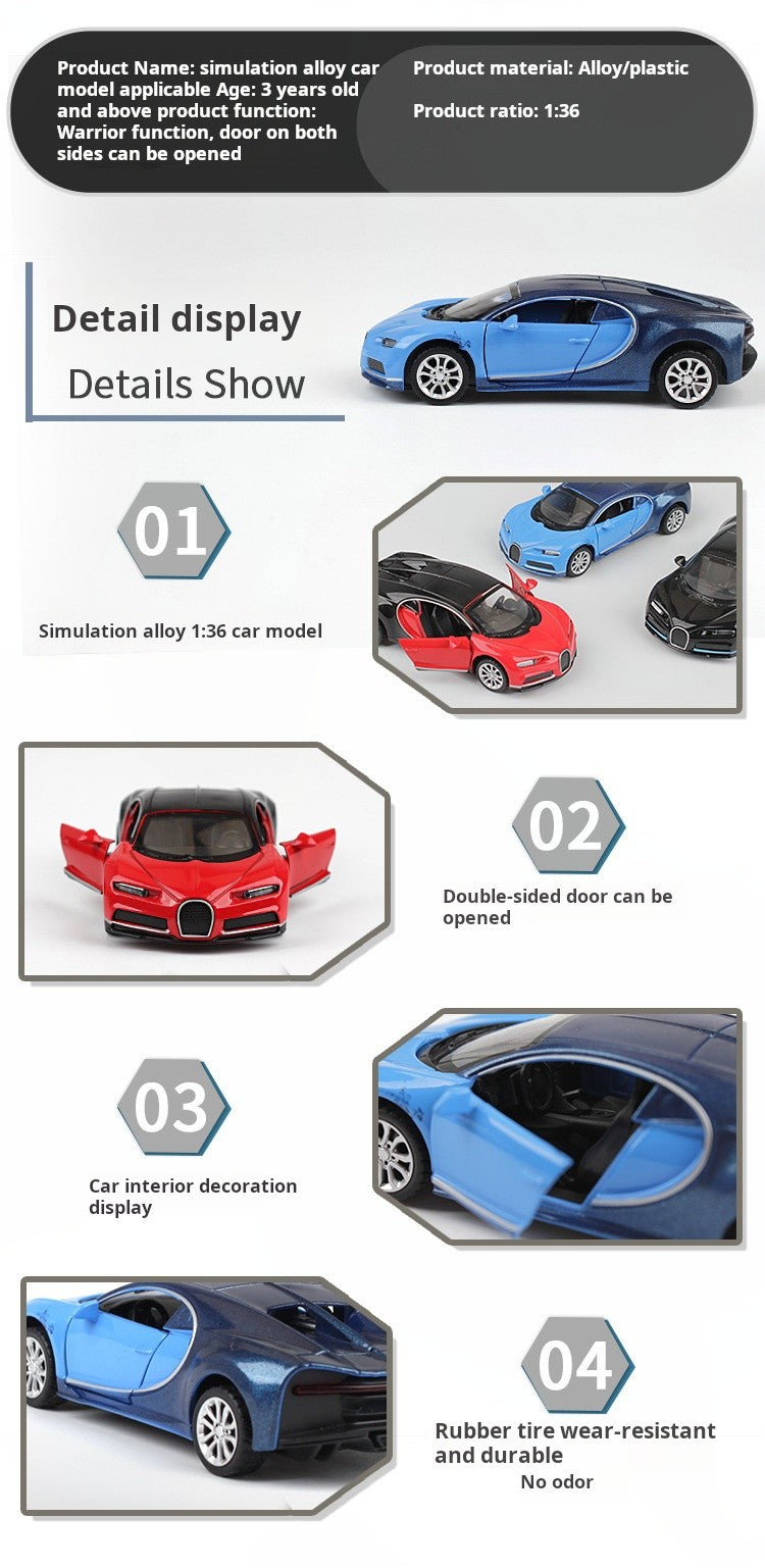 1:36 Bugatti Carro de Brinquedo Super Sport Modelo Miniatura Rodas Livres Liga de Zinco Fundido Coleção Presente Carro