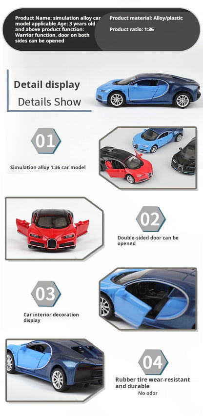 1:36 Bugatti Carro de Brinquedo Super Sport Modelo Miniatura Rodas Livres Liga de Zinco Fundido Coleção Presente Carro