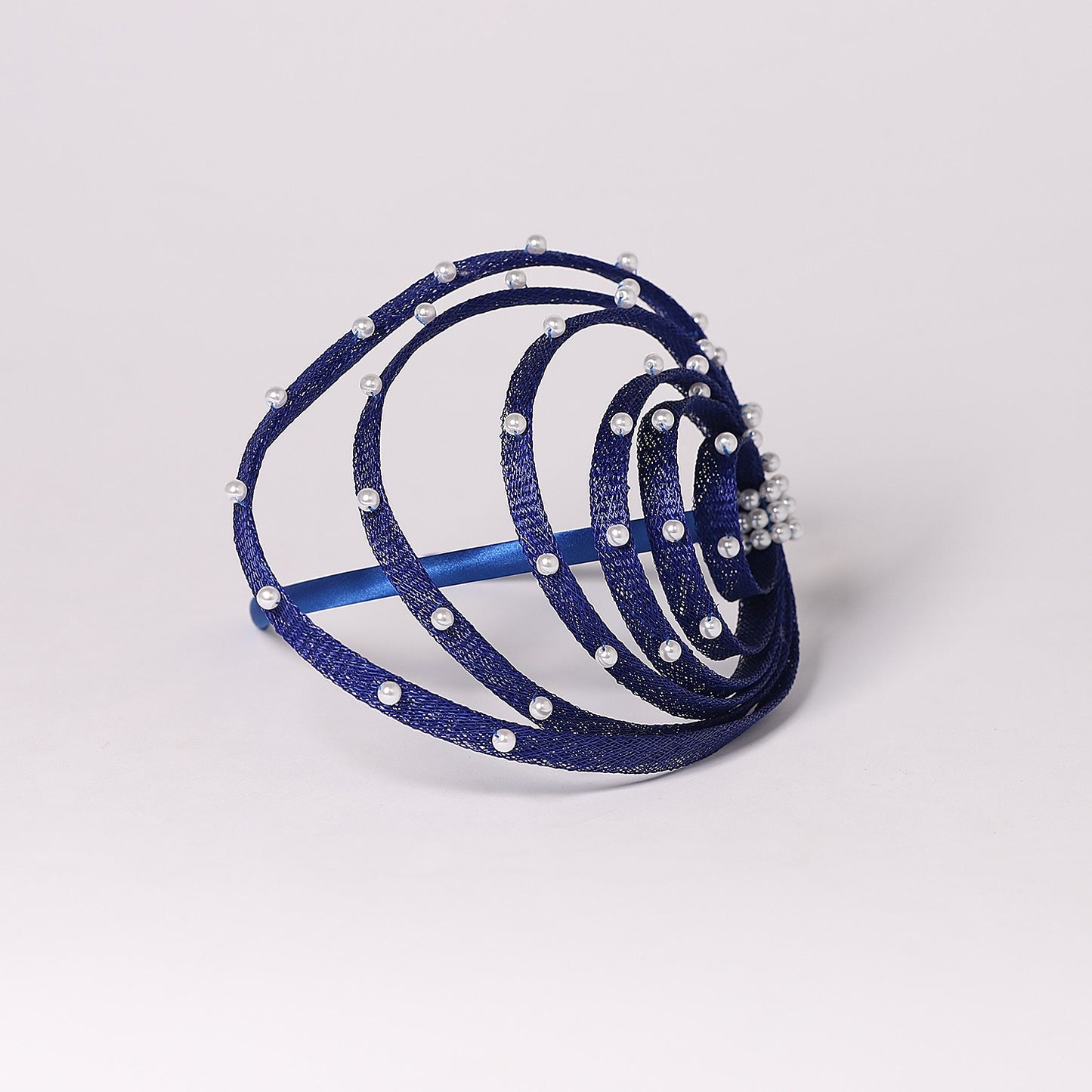 Fascinator Azul Royal com Pérolas Falsas - Elegante Toucado de Casamento, Chapéus Derby para Mulheres, Eventos de Coquetel, Chá e Igreja