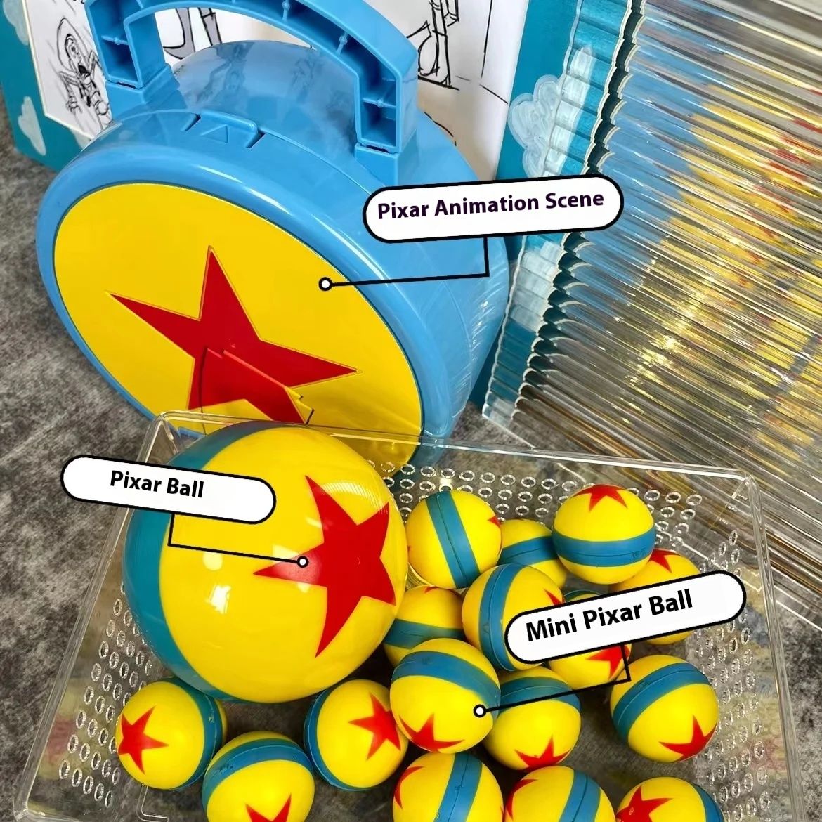 Mini Bola Elástica Disney Desenho Animado, Bola de Desenho Animado Pixar, Bolinha Infantil de Bater, Brinquedos Disney Toy Story Bola do Andy Presentes de Aniversário Infantis