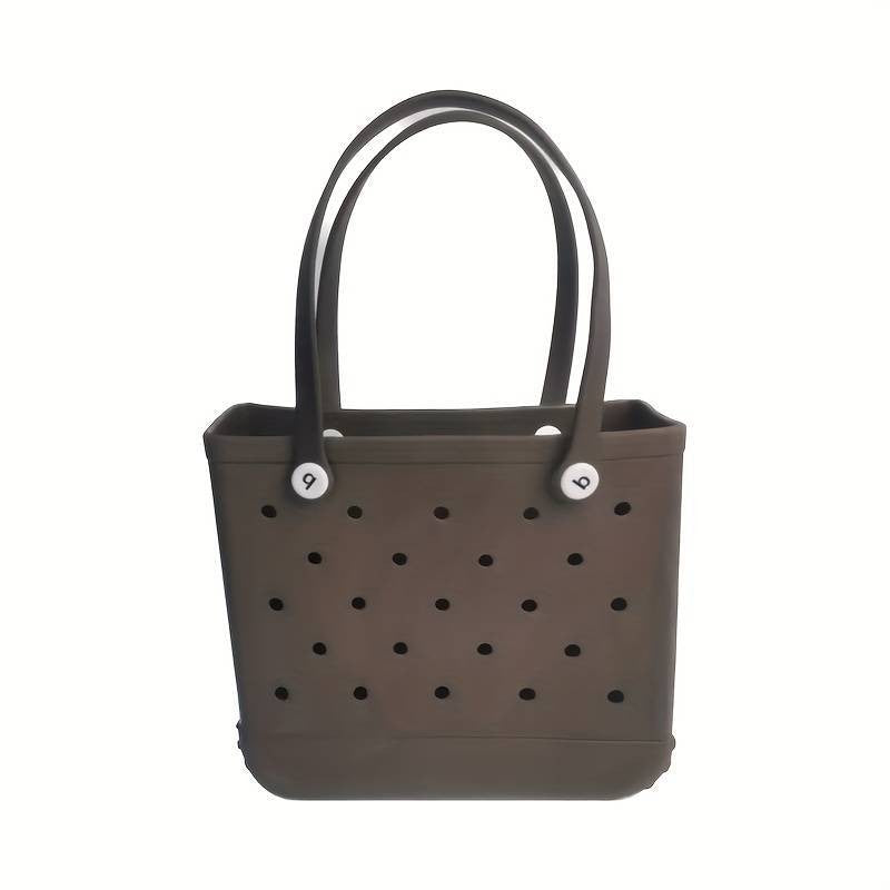 Fashion Large Beach Bags EVA Rubber Waterproof Storage Baskets Travel Shopping Handbag Women Shoulder Solid Color Jelly Bag