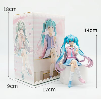 Animação Anime Linda Garota Hatsune Miku Artesanal Diabo Hatsune Miku Orelha de Gato Hatsune Miku Fofa Artesanal Modelo de PVC Decorações