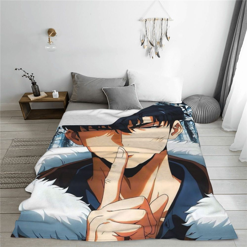 Anime Sung Jinwoo  Blankets Flannel Sofa Throw Blanket Breathable for Couch Bedding Outdoor Throws Bedspread Quilt