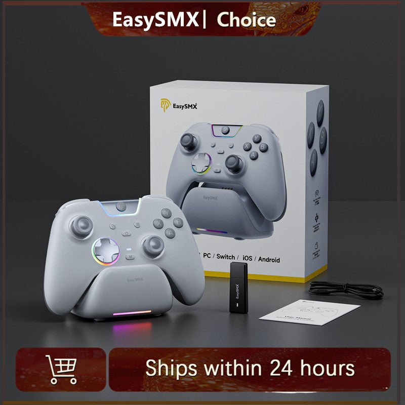 EasySMX White Black Gamepad X05 Pro Wireless PC Gaming Controller for PC Windows iOS Switch Android with Charging Dock