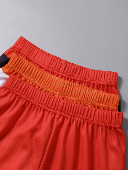 3 Pcs Children's Sports Quick-drying Multicolor Collocation Combination Basketball Pants Boy Playing Training Running 5 Pants