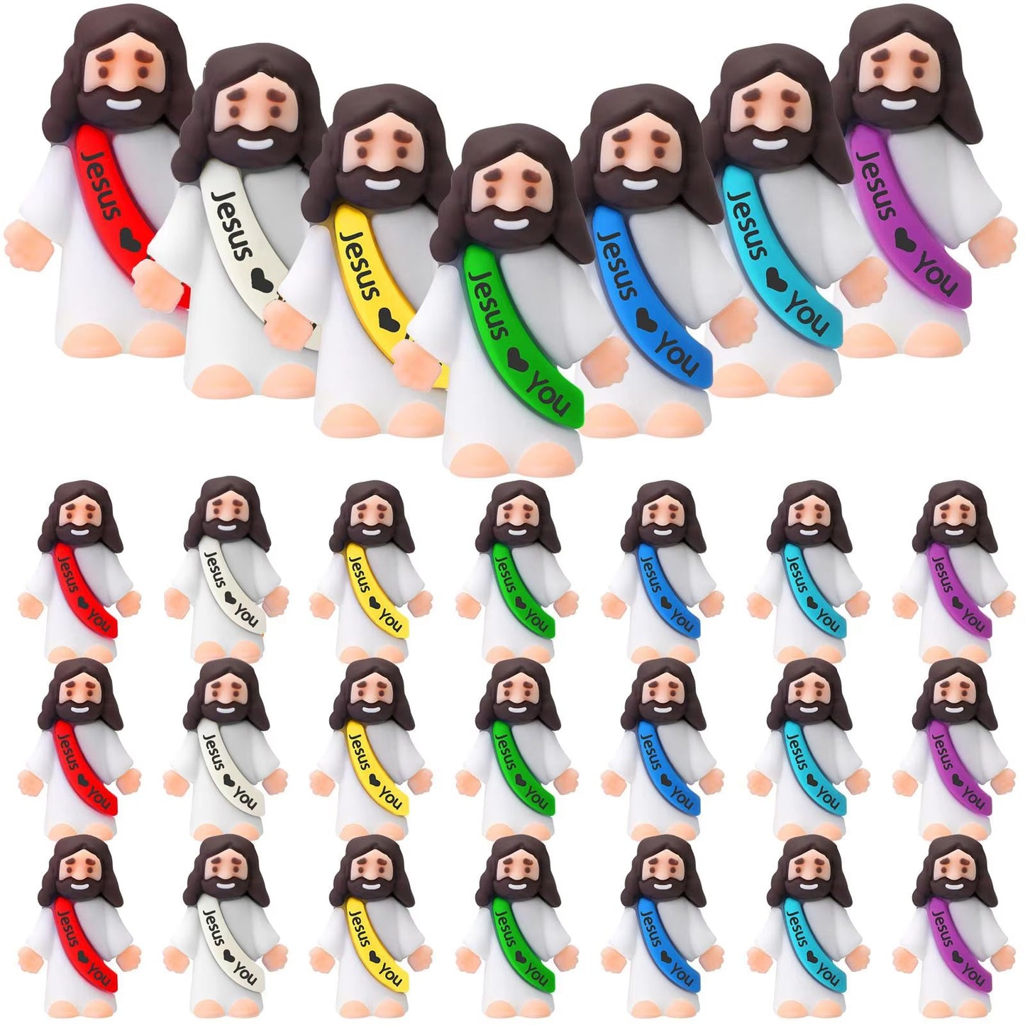 20-200PCS Little Jesus Figures Mini Jesus Figurines in Bulk Hide and Seek Religious Party Favor Sunday School Easter Egg Stuffer