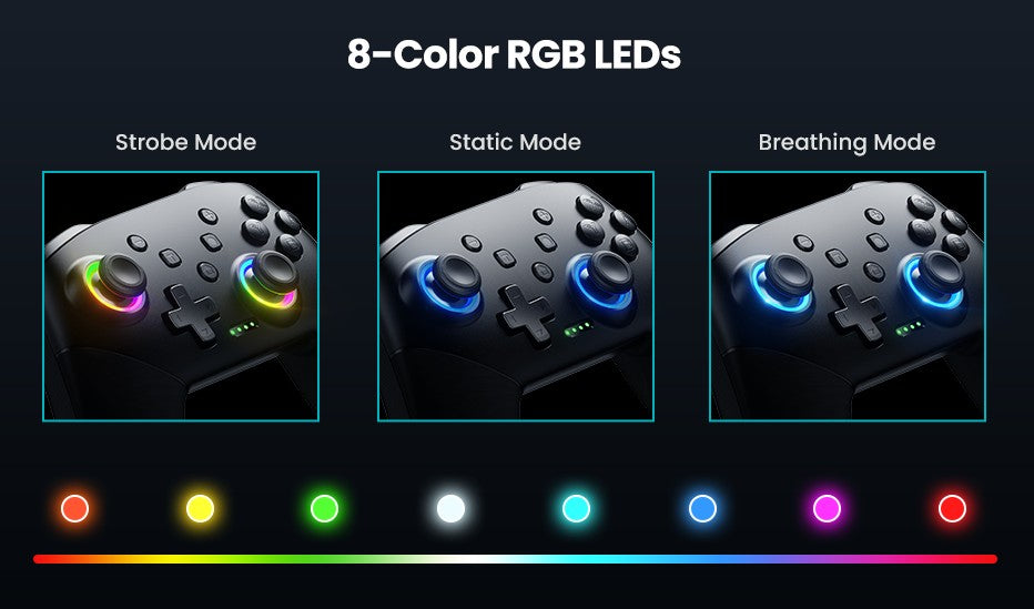 DATA FROG Wireless Controller For Switch OLED/Lite Console Pro Gamepad with 1000Mah Battery Programmable Turbo Function
