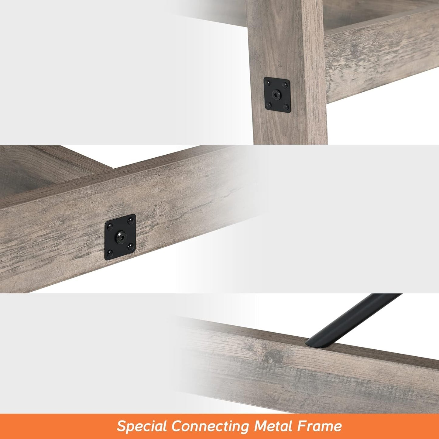 4-6 Person Farmhouse Dining Table with Heavy Duty Wooden Legs, 67.7 Inch Rectangular Modern Wood Kitchen Table