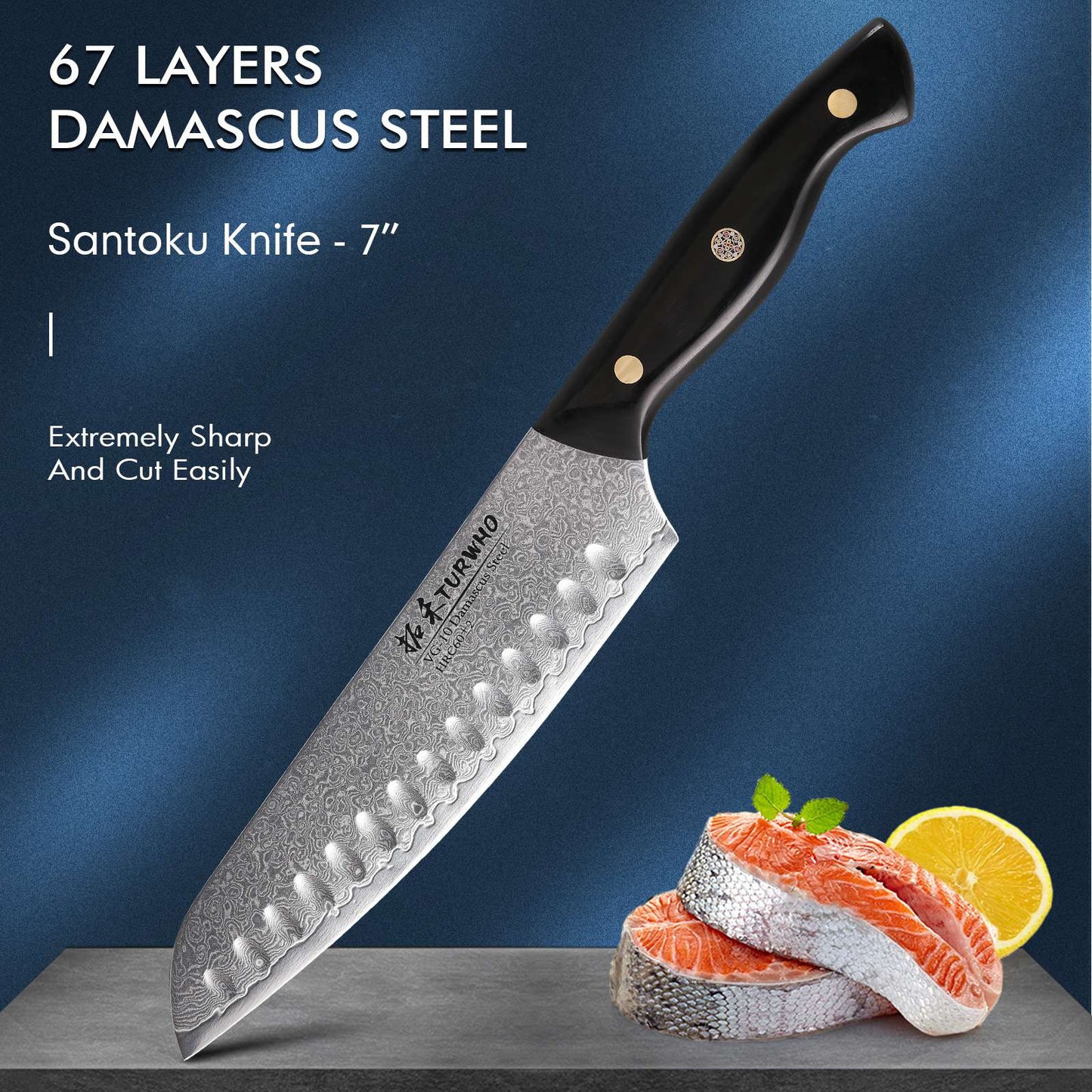 TURWHO 1-6PCS Kitchen Knives Set Japanese 67 Layer Damascus Steel Chef Knife PRO VG10 Santoku Bread Boning Utility Paring Knives