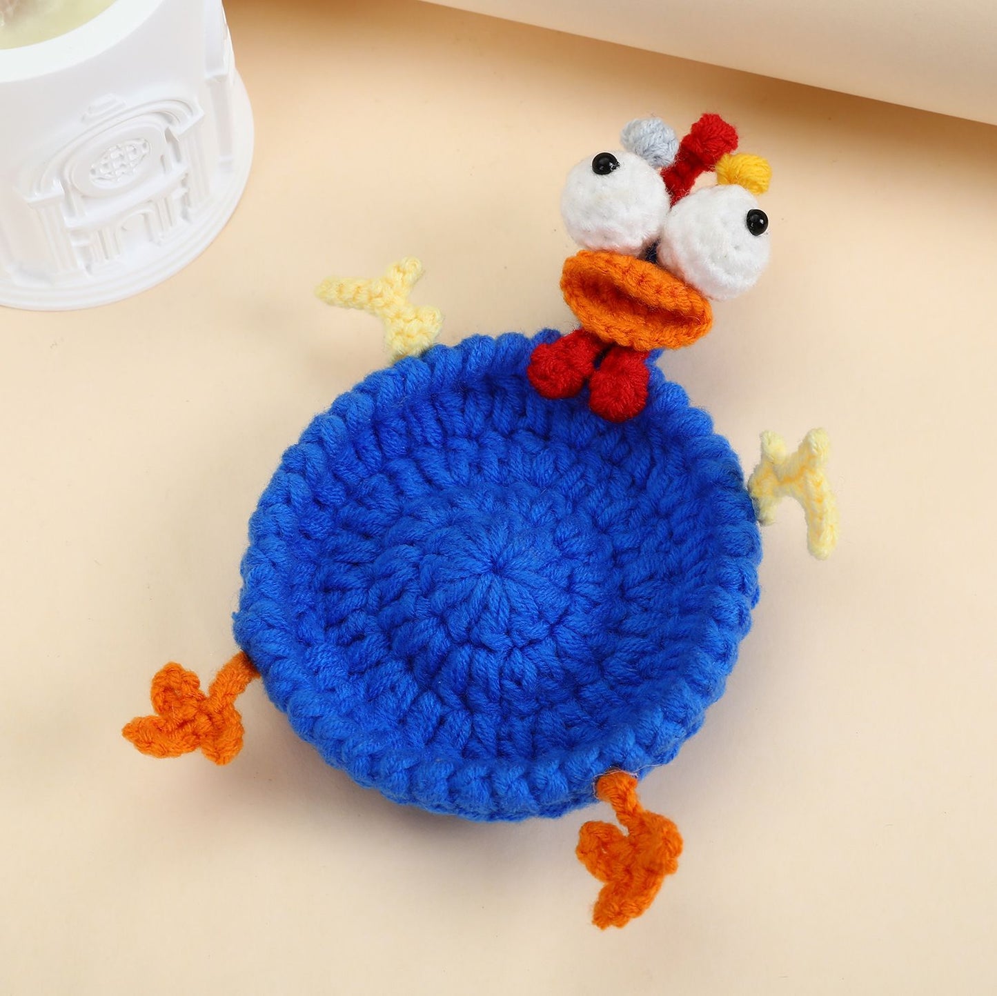 Funny Crochet Animal Coaster Finished Handwoven Coaster Coffee Cup Decor Gift