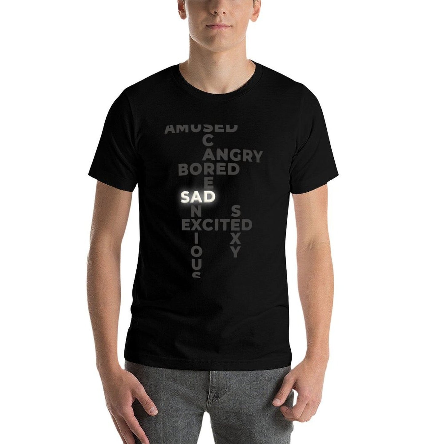 “Sad” - Giggles’ Mood Shirt (Black) - Westworld Season 3 T-Shirt t shirt man plain cotton t shirts man 100% T-Shirt