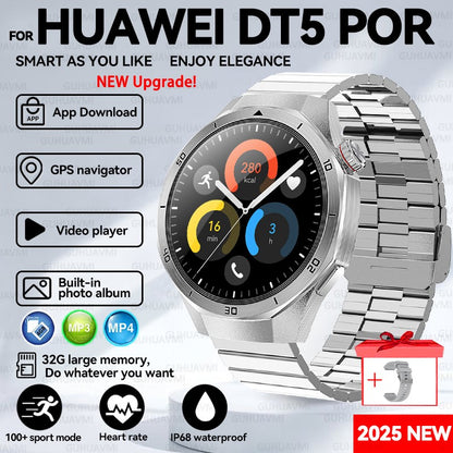 2025 New For HUAWEI GT 5 Pro 32Gb Memory SmartWatch AGPS Beidou Navigation Sapphire Screen HD Video Bluetooth Call SmartBracelet