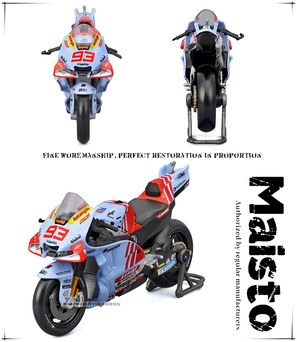Maisto 1:18 2024 Gresini Racing MotoGP #93 Marc Marquez #73 Alex Marquez moto de liga fundida modelo de coleção de presente de brinquedo