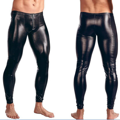 Men Pants Gothic Leggings Men's Trousers Pants Stage Performance Sexy Lingerie Men Wetlook Faux Leather PVC Gay Club Dance Wear