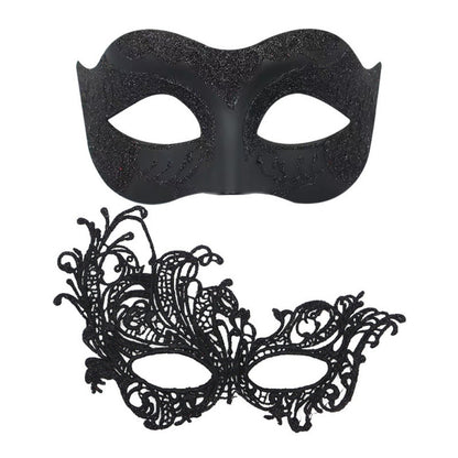 2PCS/set Couple Masks Lace Women Mask Men Painted Half Face Mask Eye Mask Set Party Masquerade Wedding Decoration Costume Prom