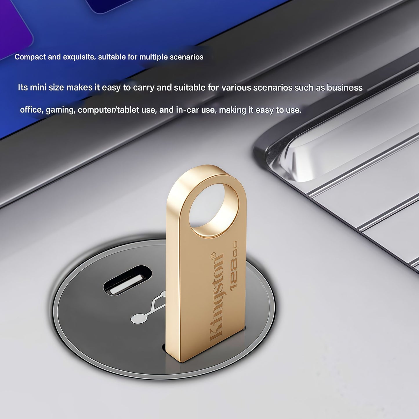 Pen Drive Kingston SE9G3, USB 3.2, Mini Pen Drive de Metal Criativo de Alta Velocidade para Escritório/Negócios/Carro