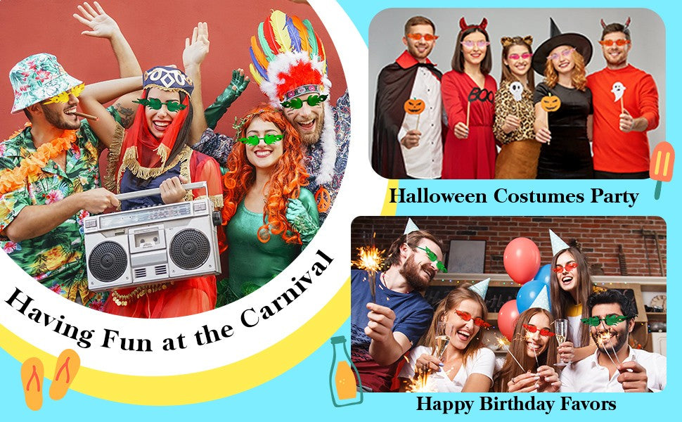 12-120Pcs Fire Flame Sunglasses Rimless Fire Sunglasses Candy Color Party Sunglasses Wedding Funny Sunglasses for Guest