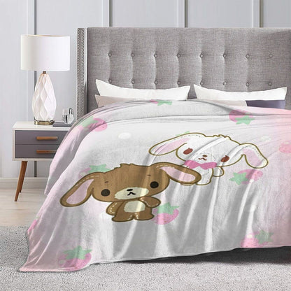 Sugarbunnies Sugar Rabbit Knitted Blanket Fleece Super Soft Throw Blankets for Outdoor Travel Bedroom Quilt