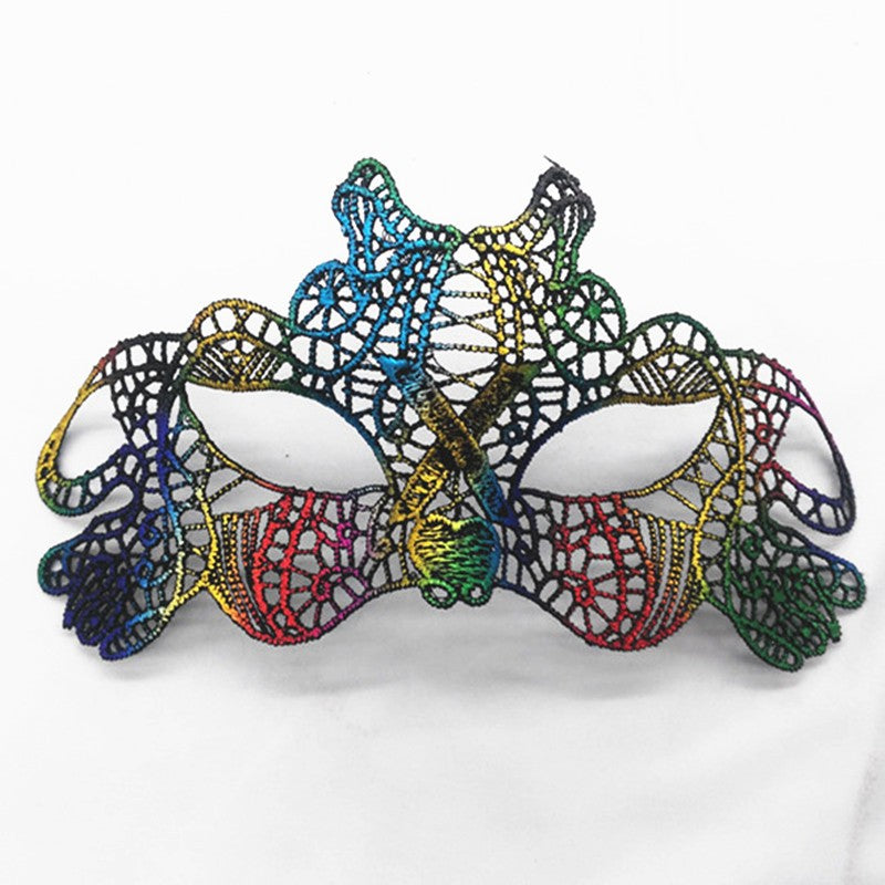 Women Sexy Hollow Lace Masquerade Gold Black Face Mask Princess Party Cosplay Prom Props Costume Nightclub Queen Eye Mask Exotic