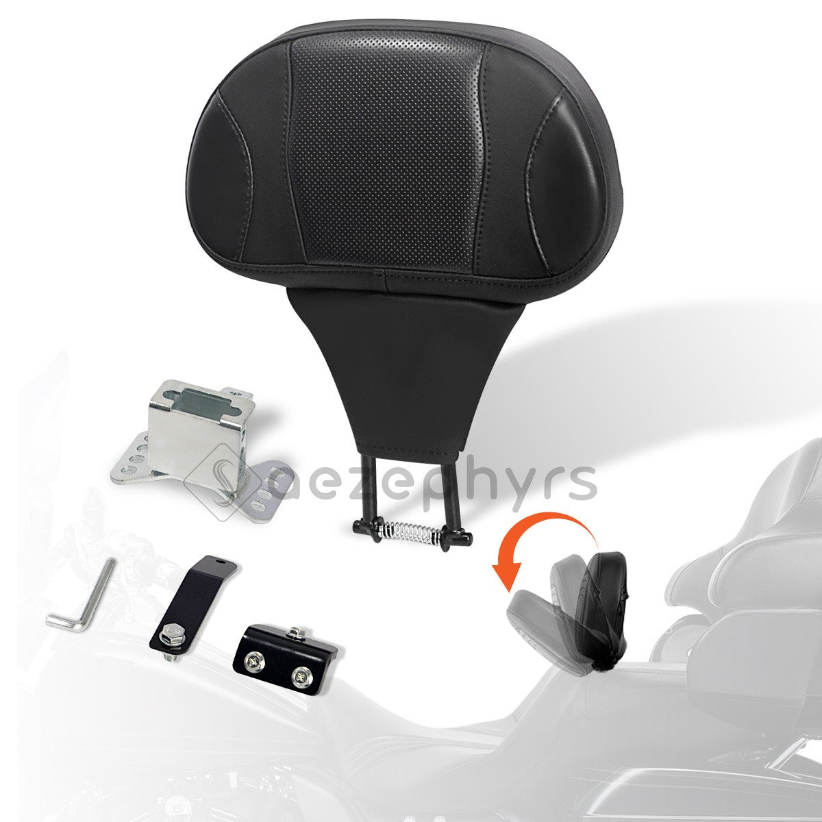 Encosto Ajustável para Piloto de Moto, Kit de Montagem Plug-In para Harley Touring CVO Electra Street Glide Road King 09-25