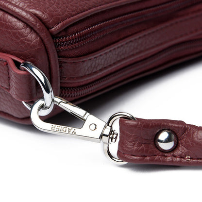 Genuine Brand Top Quality Soft Pu Leather Shoulder Crossbody Bags for Women 2026 Designer Handbag 2 Layers Hand Messenger Bag