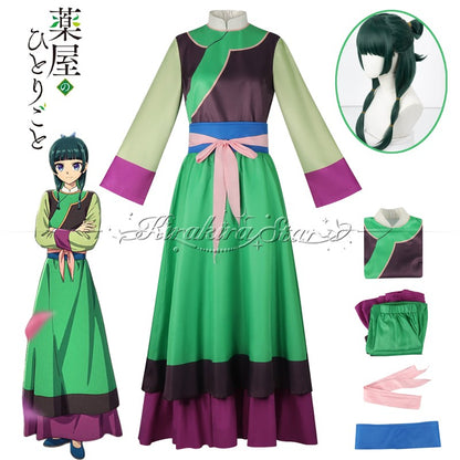 Anime Maomao Cosplay Costume Kusuriya no Hitorigoto Movie Maomao Role Play Hanfu Long Dress Outfit For Hallowmas Party Adult