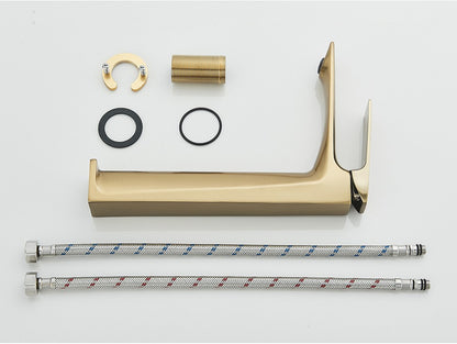 Black Bathroom Faucet Deck Mounted Bathroom Sink Mixer Tap Single Lever Basin Sink Mixer Faucets Chrome/White/Grey/Brushed Gold