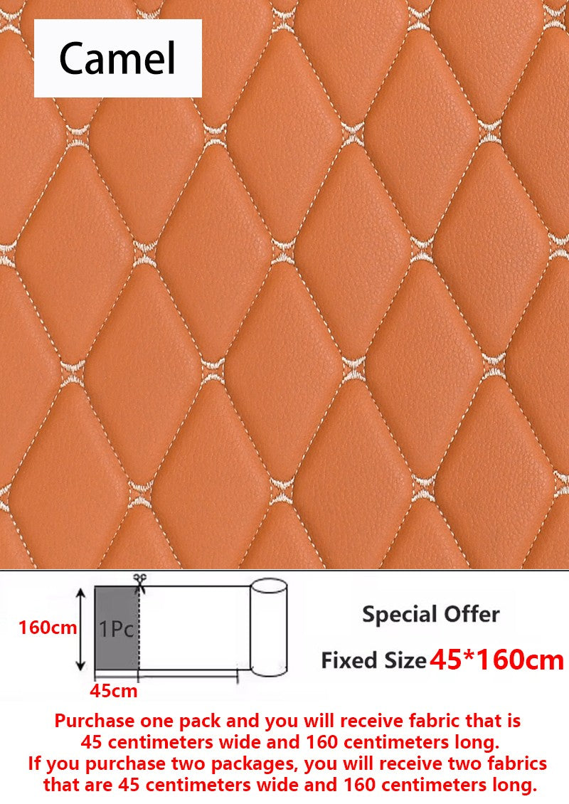 45/90x160cm Special Offer Embroidered Plaid Fabric Sponge Interlayer Leather Fabrics for Car Interior Seat Cushion Decoration