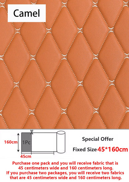 45/90x160cm Special Offer Embroidered Plaid Fabric Sponge Interlayer Leather Fabrics for Car Interior Seat Cushion Decoration