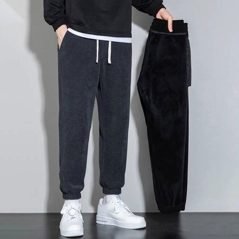 Calça Masculina Moletom Tech Fleece Bordado Sarja Folgada Jogger Calça Harem Masculina Outono Casual Calça Térmica Esportiva Solta