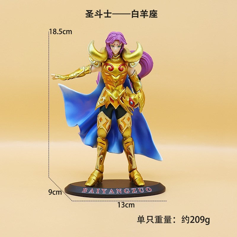 Anime Japonês Saint Seiya Figura Ikki de Fênix Hyoga Seiya Shiryu Boneco Colecionável em PVC Decoração 19cm
