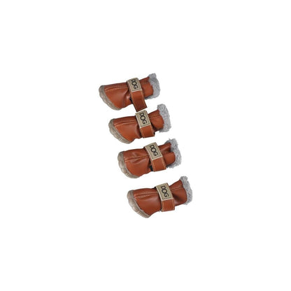 Botas de Chuva Quentes para Cães, Botas de Neve Impermeáveis para Pets, Sapatos Macios de Inverno para Cães, Pelúcia/PU Antiderrapante para Chihuahua, 4 Peças/Conjunto
