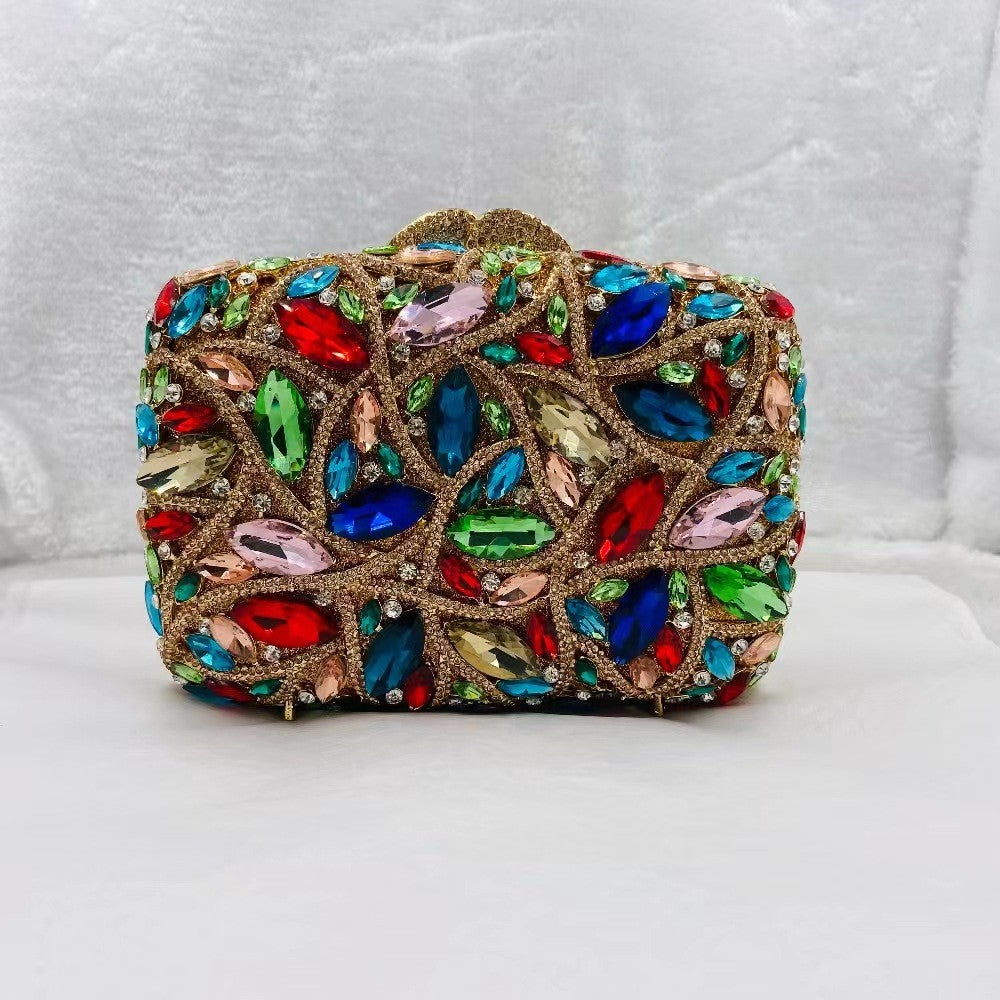 15 Colors Women Rhinestones Evening Bags Metal Diamond Mianudiere Handbag Bridal Clutches Wedding Party Stone Clutch Purse Bags