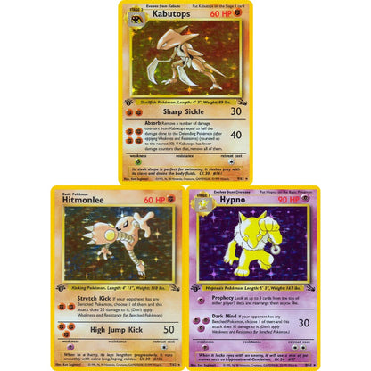 PKM Cartas de Jogo Proxy Foil Conjunto Completo Team Rocket (RO) Jungle (JU) Base Set (BS) Fossil (FO) TCG Colecionável Brinquedo e Presente Pokemon