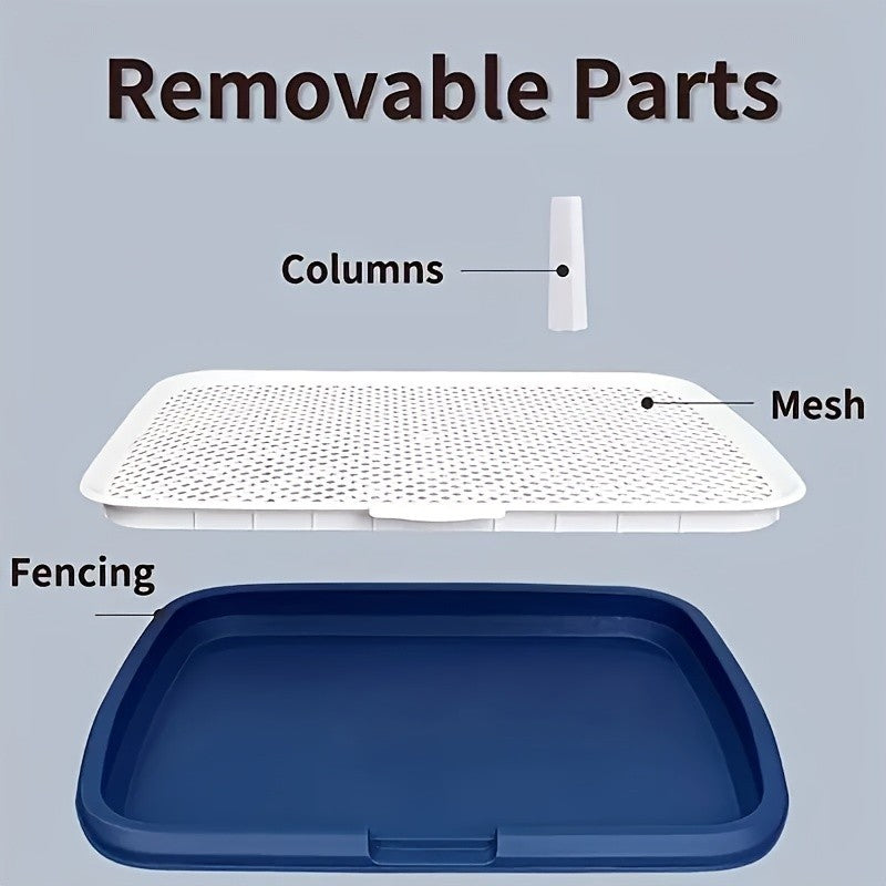 Vaso Sanitário para Treinamento de Cães, Suporte Plástico para Tapete Higiênico de Cães com Rede Removível, Bandeja Sanitária Reutilizável para Treinamento de Cães para Animais de Estimação