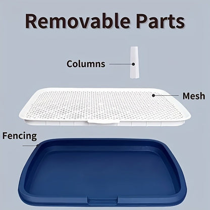 Vaso Sanitário para Treinamento de Cães, Suporte Plástico para Tapete Higiênico de Cães com Rede Removível, Bandeja Sanitária Reutilizável para Treinamento de Cães para Animais de Estimação