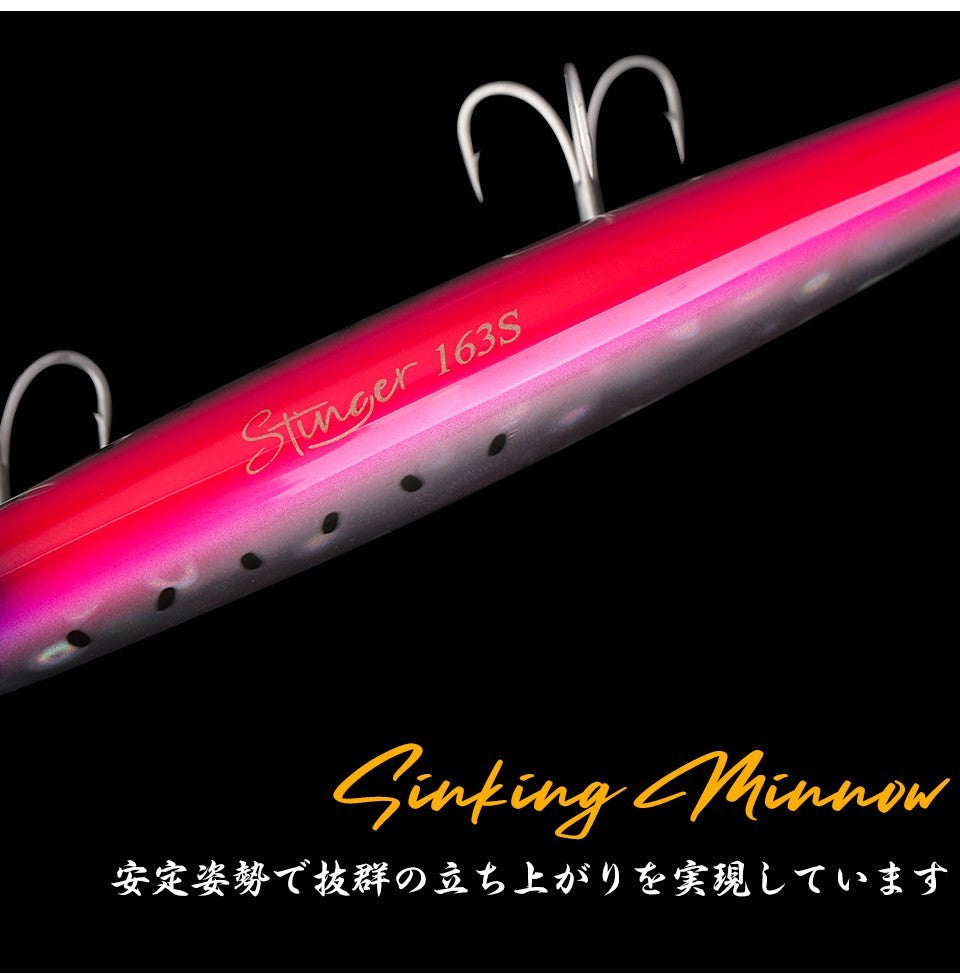 TSURIKNOYA STINGER 163S Isca Artificial Minnow de Fundo para Água Salgada com Lançamento Ultra Longo 163mm 34.2g Iscas Rígidas para Robalo