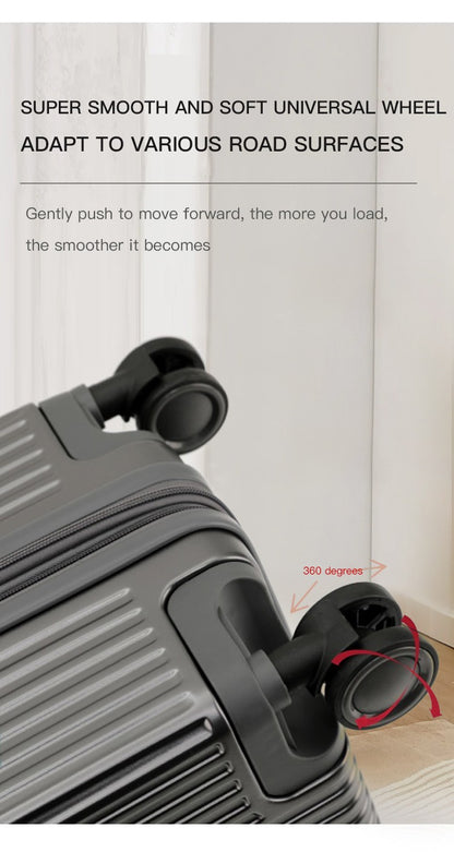 sushimu Suitcase Wide Handle Travel Suitcase Men 20 24 26 Carry-On Luggage Women PC  Trolley Case Can expand capacity