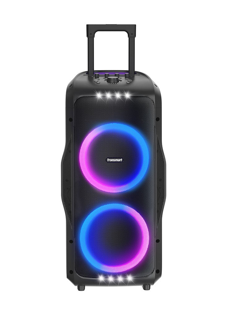 Caixa de Som para Festa Tronsmart Halo 300 240W com Entrada para Guitarra/Microfone/XLR, TWS, 20H de Reprodução, Rodas e Alavanca Oculta, para Festas