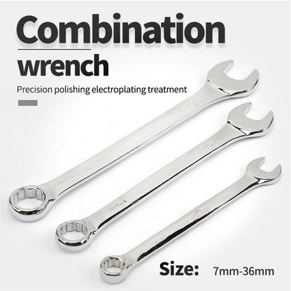 Chave Combinada 7-36mm Métrica Anel Estrela Boca Fixa Ferramentas Manuais para Reparo Automotivo
