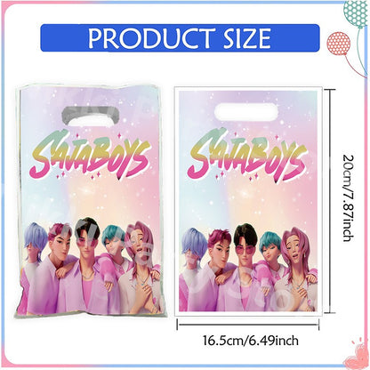 Kpop Demon Hunters Sacolas de Festa 16.5*25cm Sajaboys Sacola de Doces Sacola de Brindes Suprimentos de Festa de Aniversário Decorações Presente para Meninas Lembrancinhas de Festa