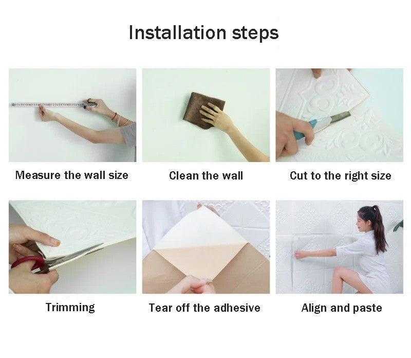 70cm*70cm 3D Room Decor Warm Decoration Self-adhesive Wall Stickers Foam Waterproof Anti-collision Wallpaper Ceiling Background