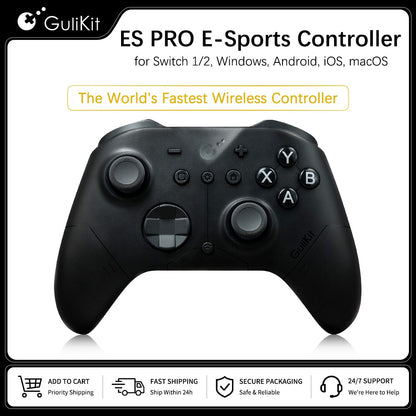 GuliKit ES Pro E-Sports Controller for Nintendo Switch 1/2 Wireless Gamepad with TMR Joystick for PC Windows Android iOS macOS