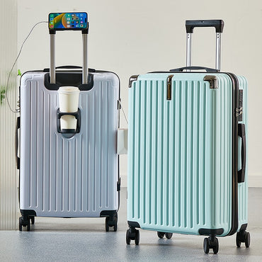 Lightweight Suitcase for Travelling Password Protected Children's Luggage Carry Bag for Men and Women Leather Suitcase 20-26Inch