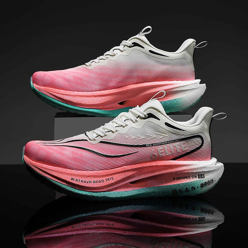 Air Cushion Carbon Plate Running Shoes Jogging Marathon Men Sports Breathable Lightweight Comfortable Nonskid Casual Sneakers