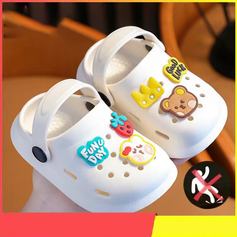 Children's Slippers Summer Boys and Girls Cartoon Cute Anti-Slip Open-Toe Clogs Infant Toddler and Big Kids Sandals