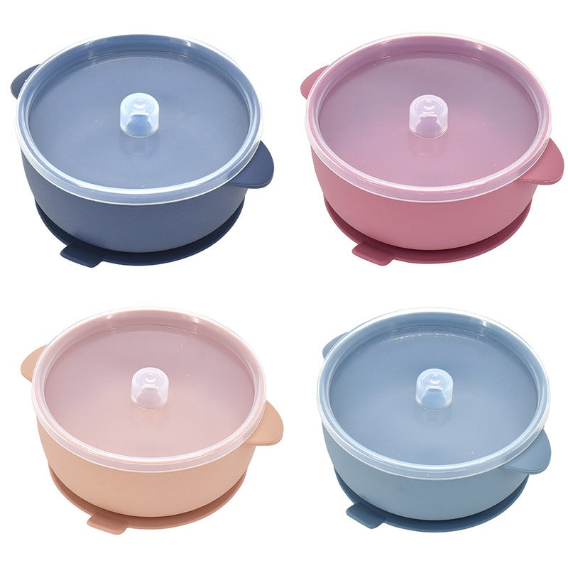400ML Baby Silicone Bowl With Lid Feeding Tableware Children's Tableware Silicone Plate Set Dishes Kitchenware Baby Plates Bowl