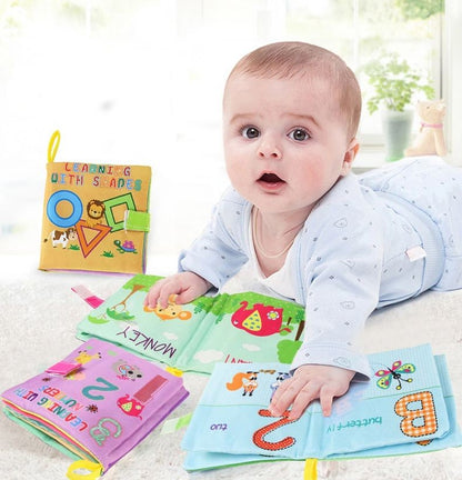 Livro de Pano Macio para Bebês 0-36M Brinquedo de Aprendizagem Precoce Interativo para Pais e Filhos Brinquedo Educativo Montessori de Marionete Presente para Meninos e Meninas