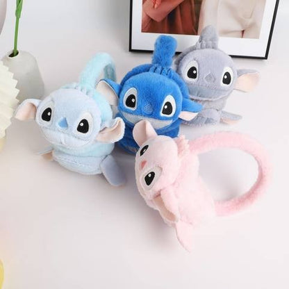Disney Stitch Protetores de Orelha Novos Unissex Doce e Fofo Padrão de Desenho Animado Criativo Simples Moderno Macio e Suave Espessado Quente