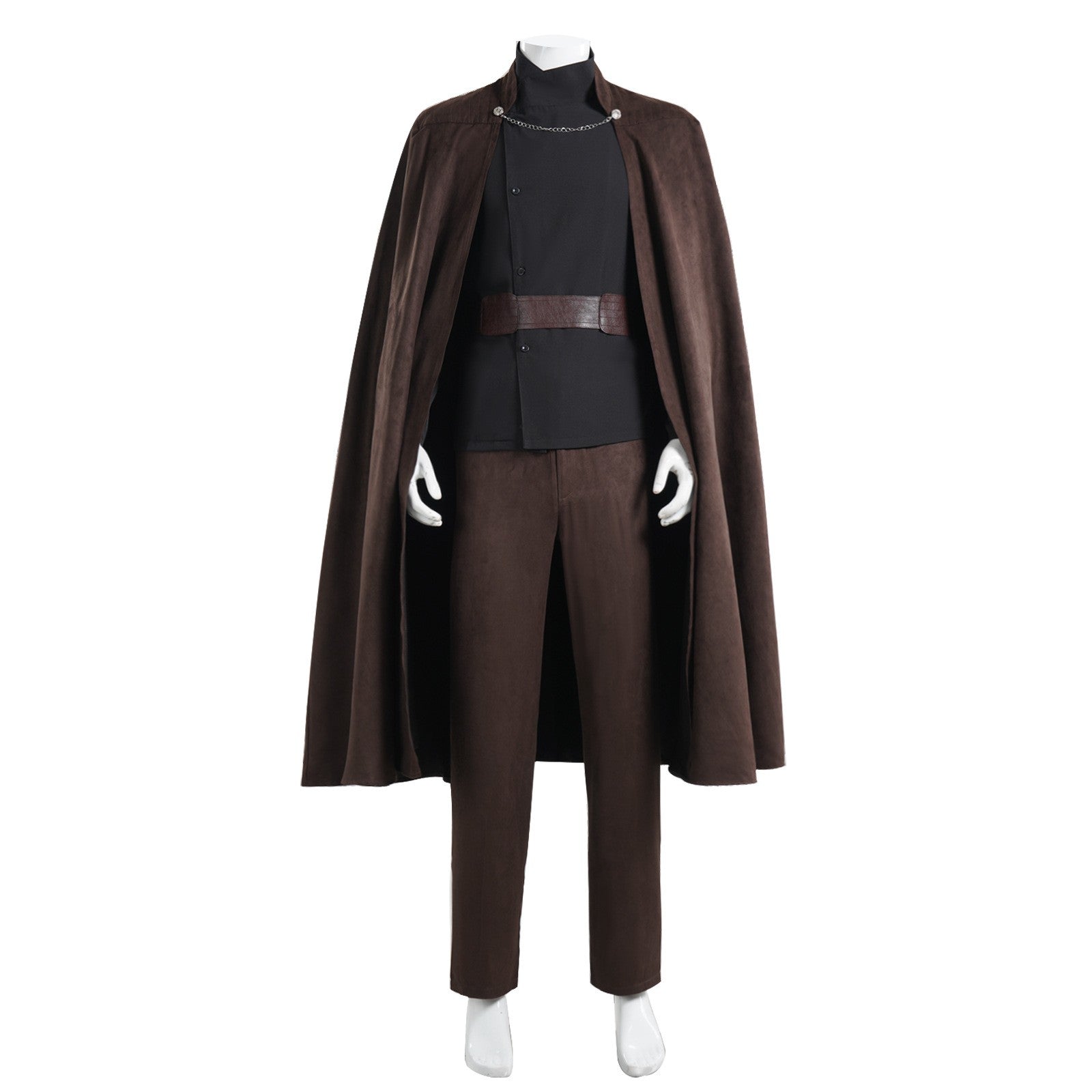 Adult Count Dooku Cosplay Full Set Jedi Brown Cloak Tunic with Belt Count Dooku Halloween Uniform for MenNaobciu